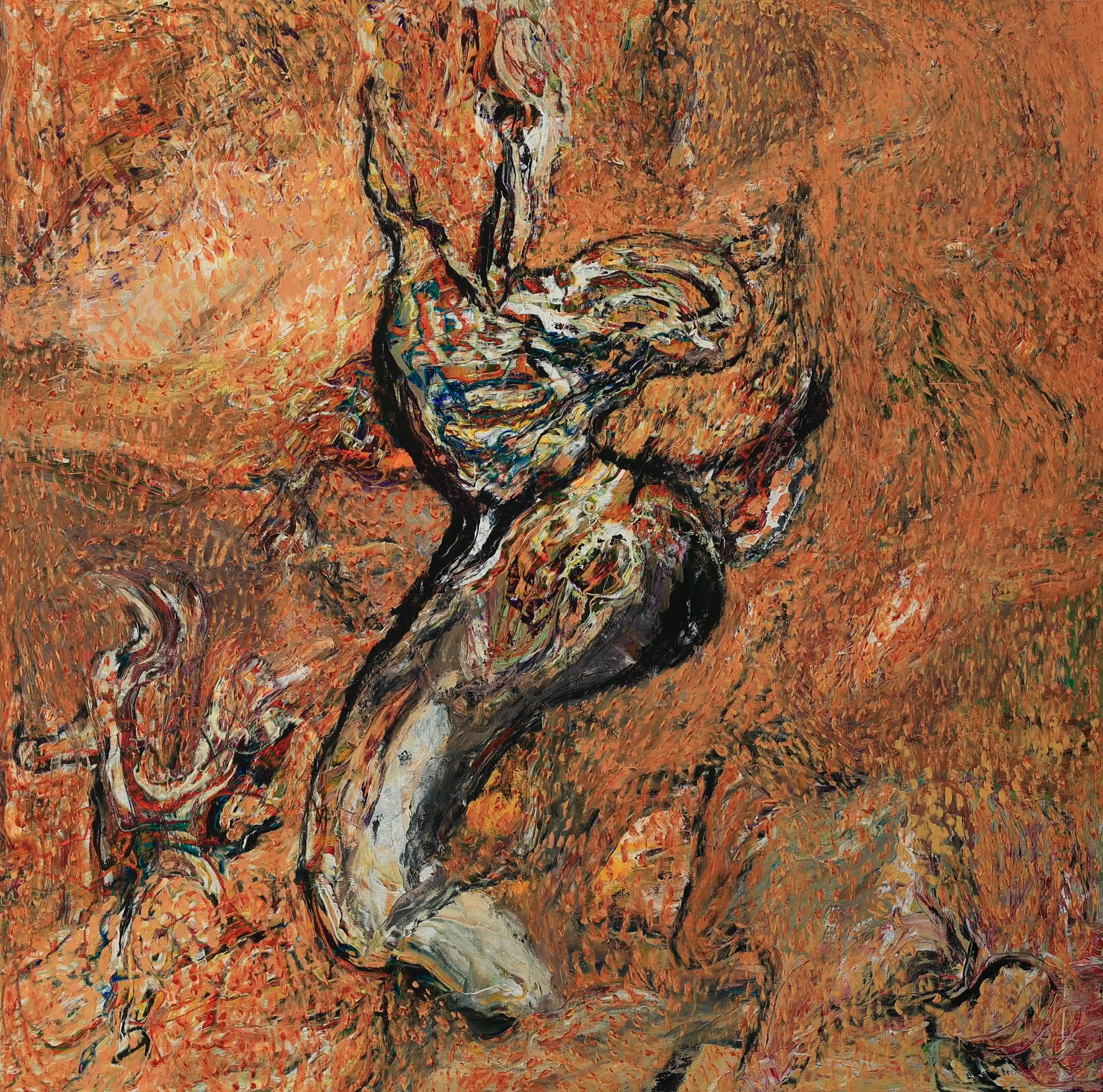 In Hope of Reunion painting by Wassem Alahmad, acrylic on canvas, 2024